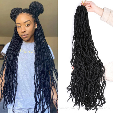 Julianna Wholesale Afro Blue 14Inch Soft Locs  With Curly Ends 36Inch Blonde Faux Locs Crochet #350  Braiding Hair